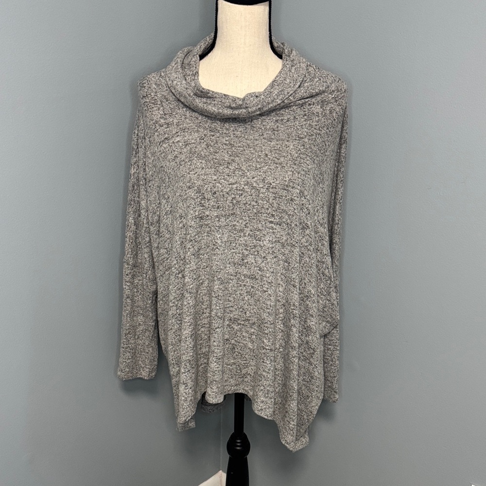 Cha Cha Vente Heather Gray Cowl Neck Sweater Sz L